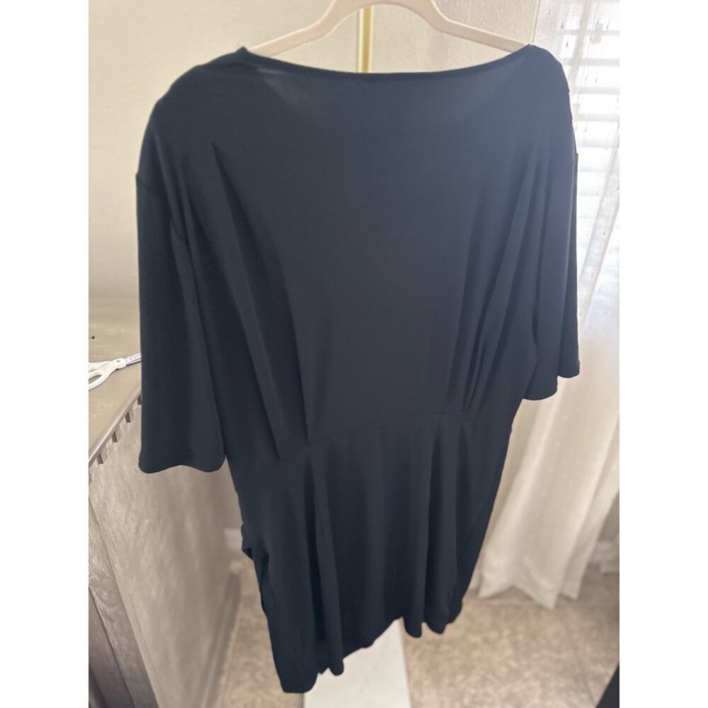 Future Collective Black Midi Draped Crewneck Dress - Picture 6 of 7